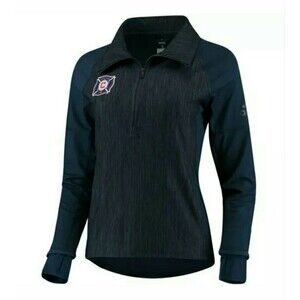 Adidas Climalite MLS Chicago Fire Womens M Jacket Blue 1/4 Zip Pullover Slim-Fit